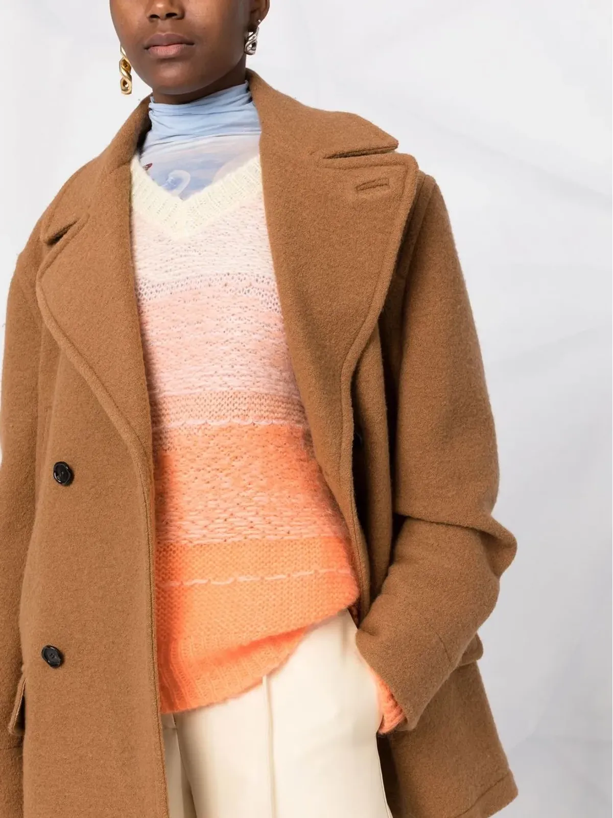Marni ダブルブレストショートコート - 画像3