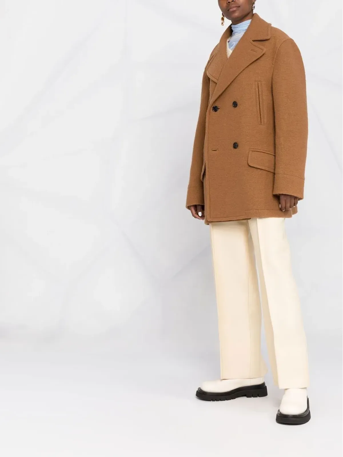 Marni ダブルブレストショートコート - 画像4