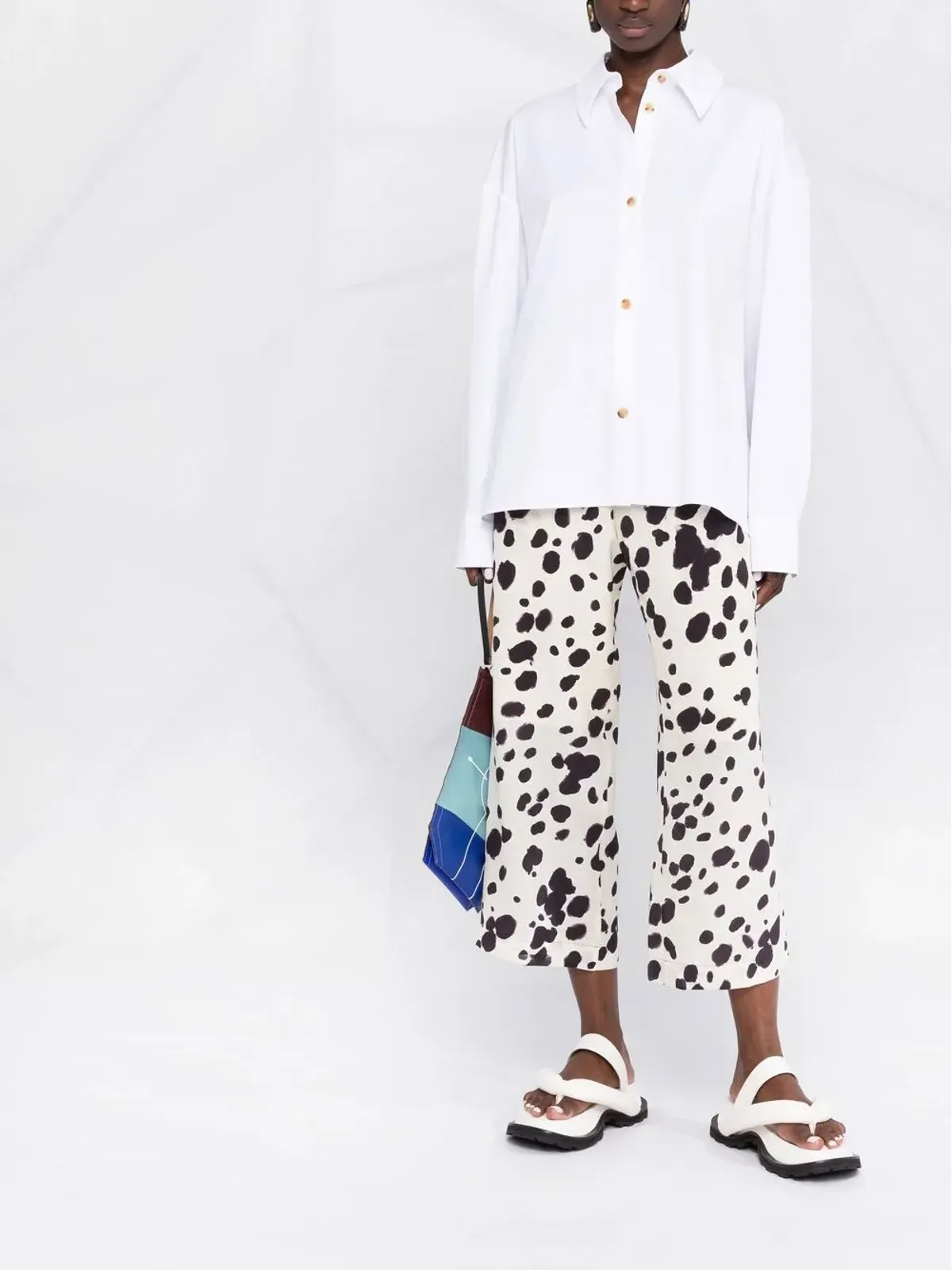 Marni カウプリント クロップドパンツ - 画像2