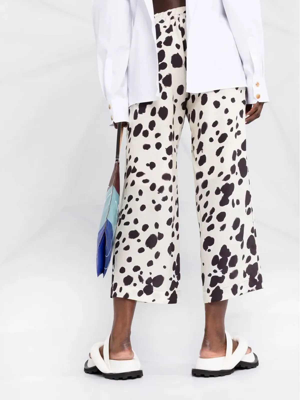 Marni カウプリント クロップドパンツ - 画像3