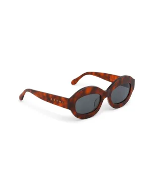 Marni Eyewear ラウンドフレームサングラス - Brown - サムネイル2