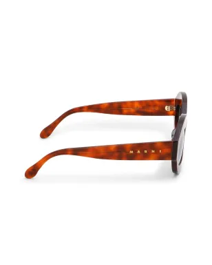 Marni Eyewear ラウンドフレームサングラス - Brown - サムネイル3