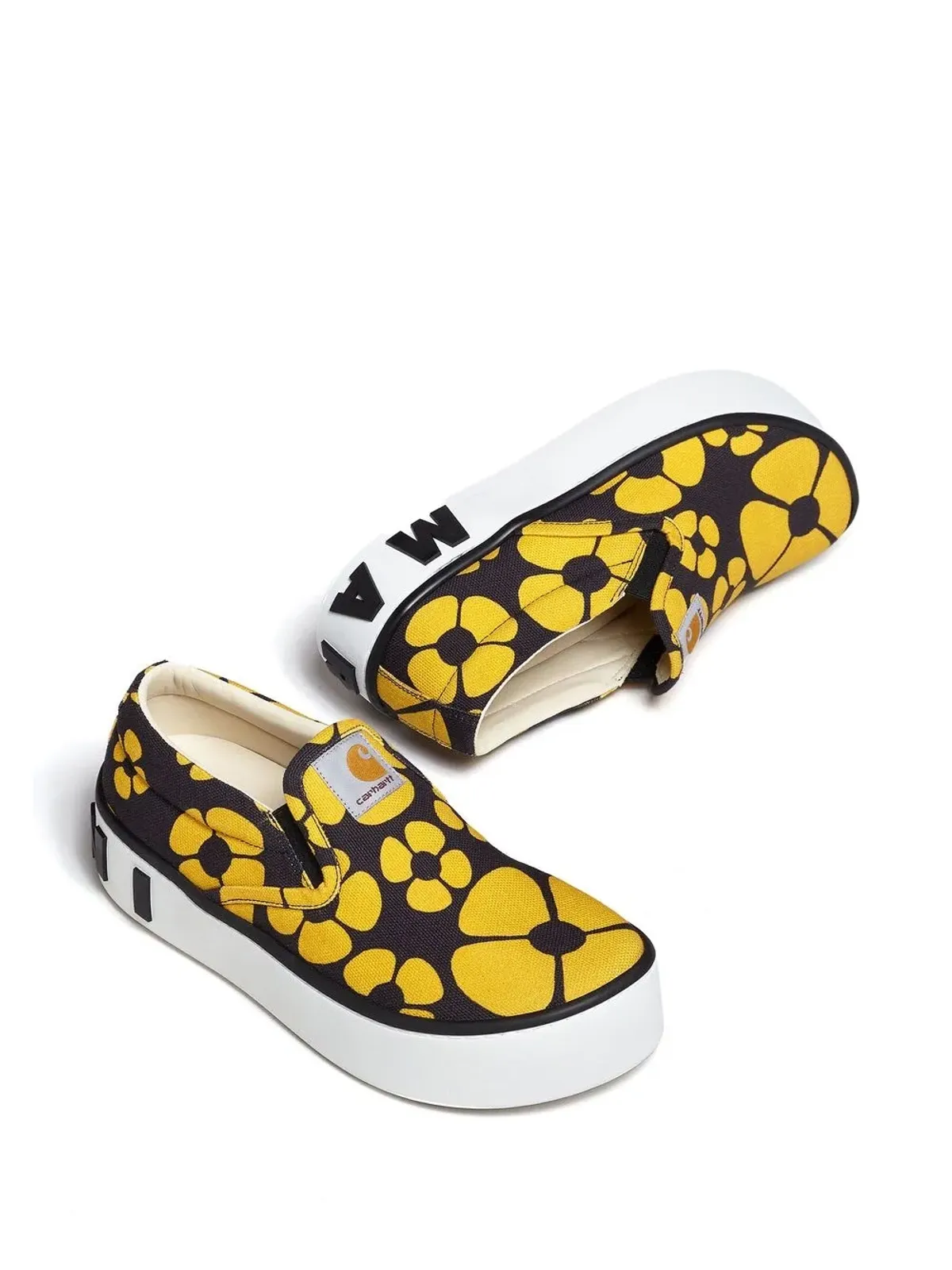 Marni 花柄プリントスニーカー イエロー - 画像4
