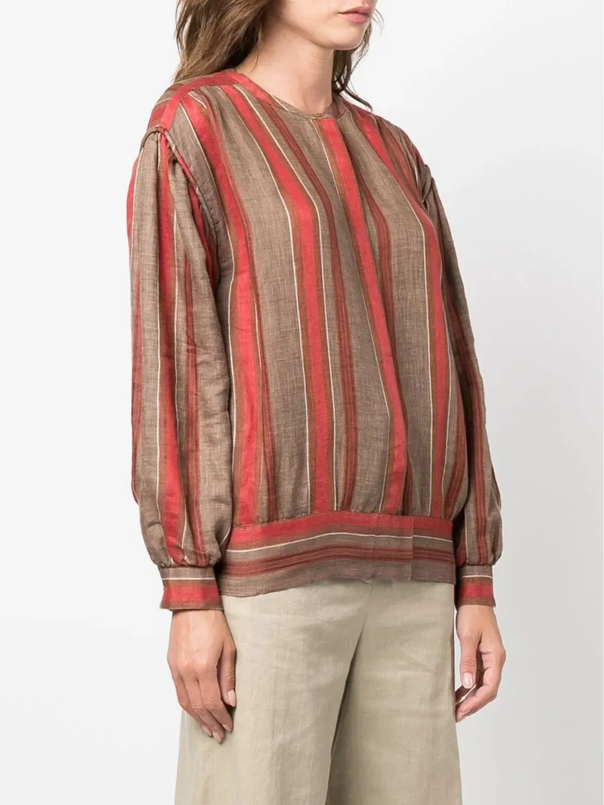 Giorgio Armani Pre-Owned 1980年代ストライプのリネンジャケット - Neutrals - 画像3