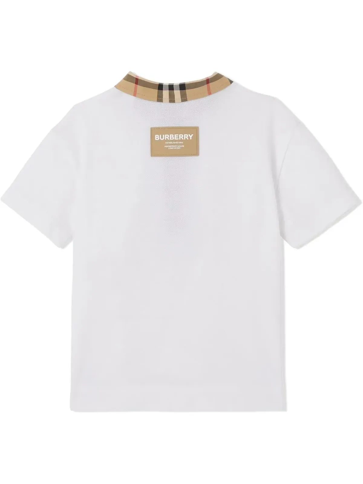 Burberry Kids チェックトリム半袖ポロシャツ - 画像3