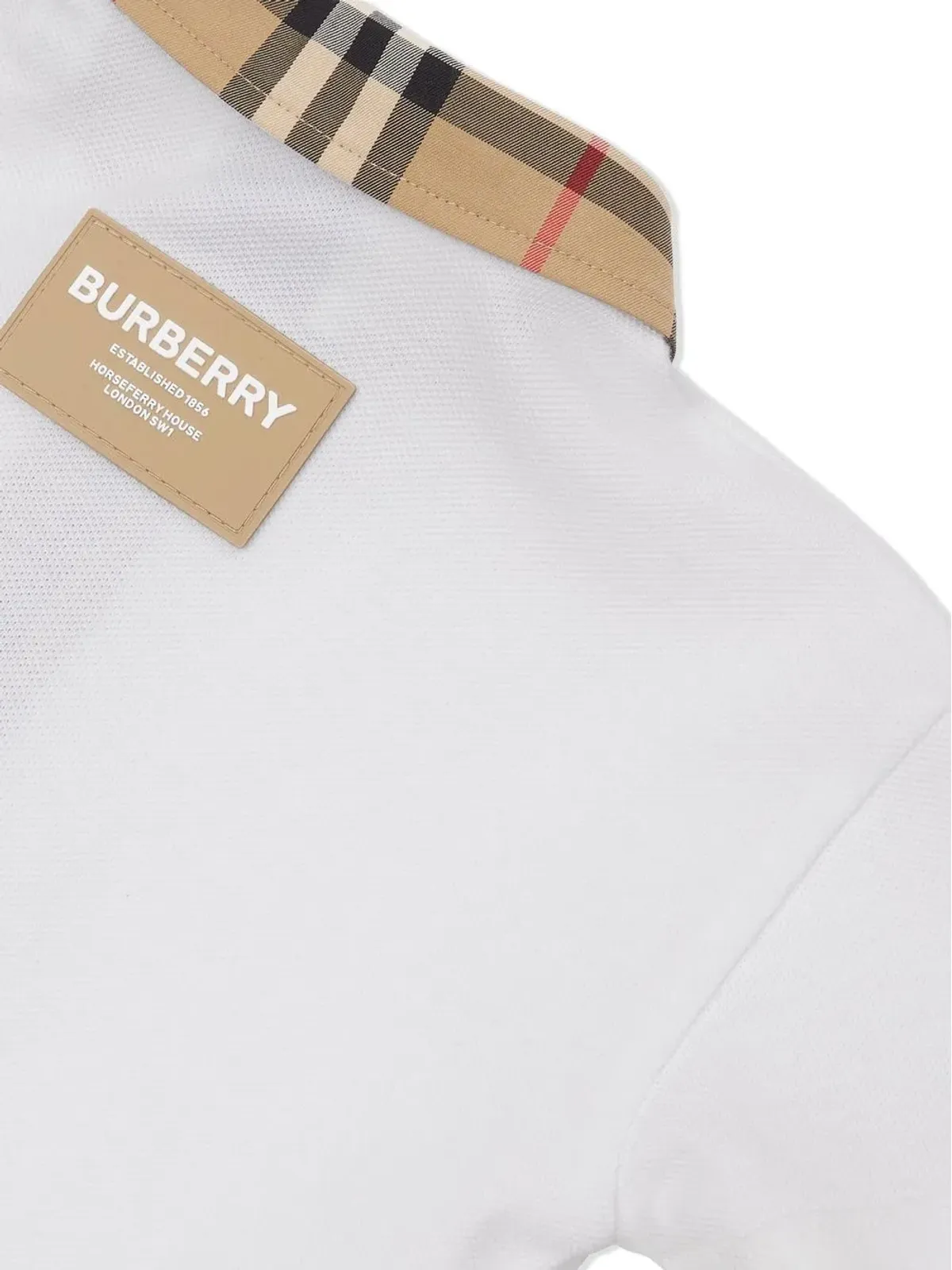 Burberry Kids チェックトリム半袖ポロシャツ - 画像4
