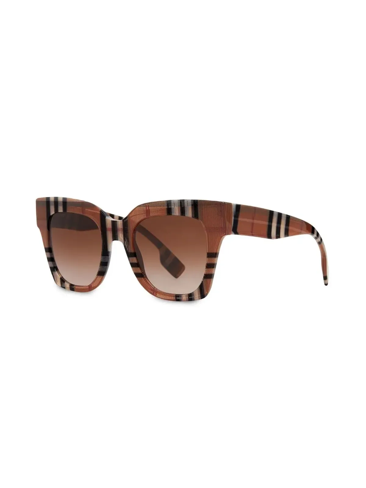 Burberry Eyewear チェック柄スクエアフレーム サングラス - ブラウン - 画像2