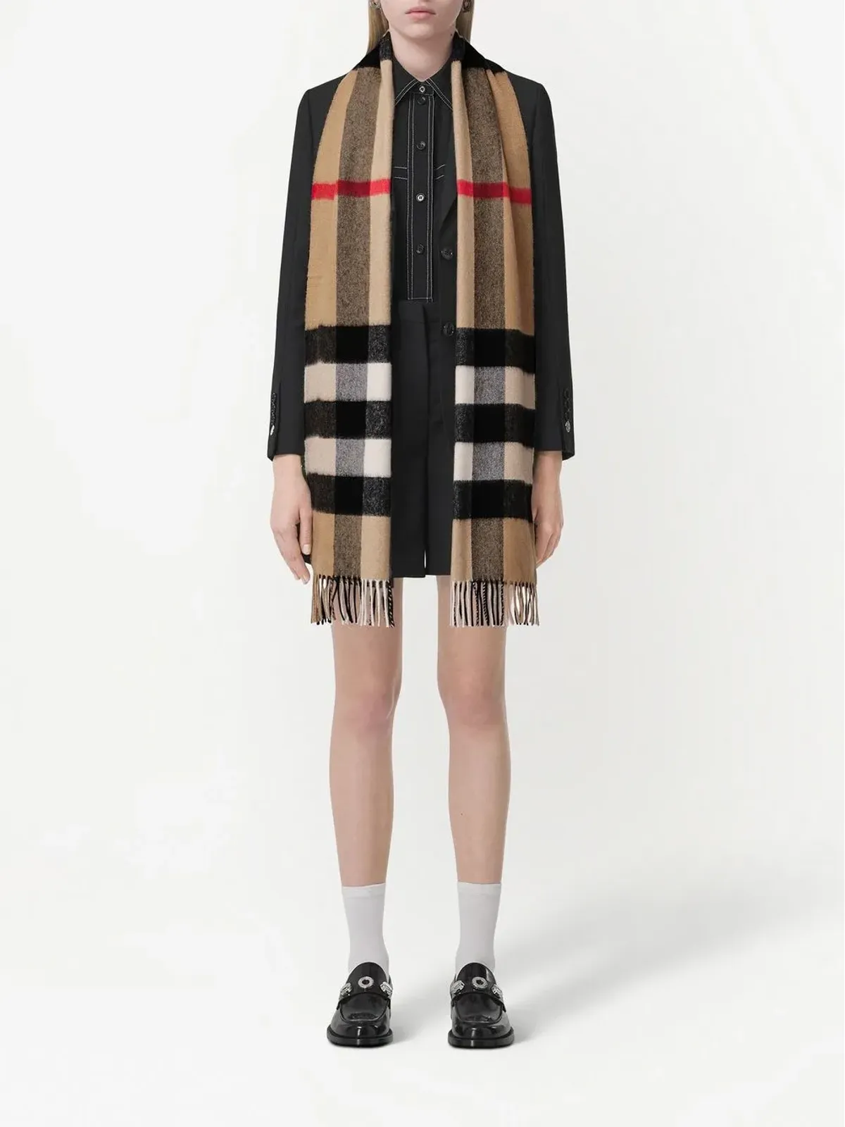 Burberry チェック柄カシミヤスカーフ - 画像3
