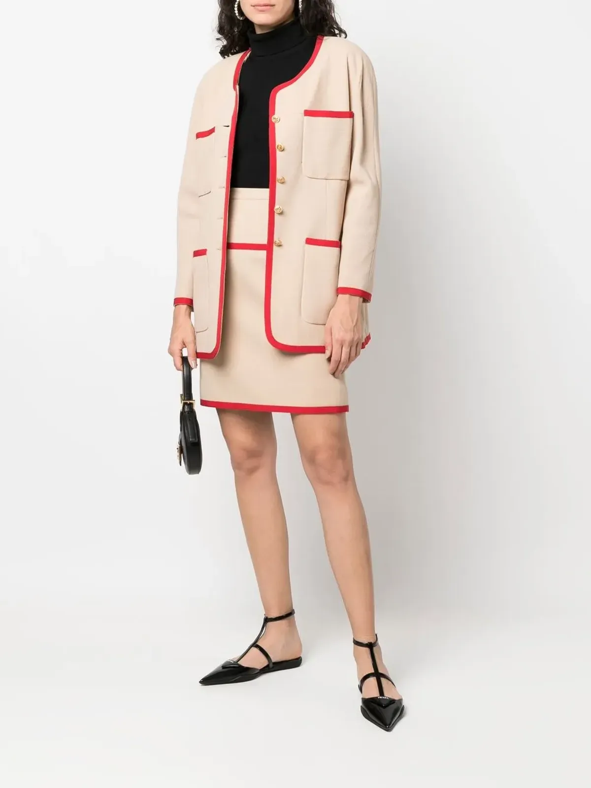 CHANEL Pre-Owned 1980年代 ノーカラー ツーピース スカートスーツ - 画像2