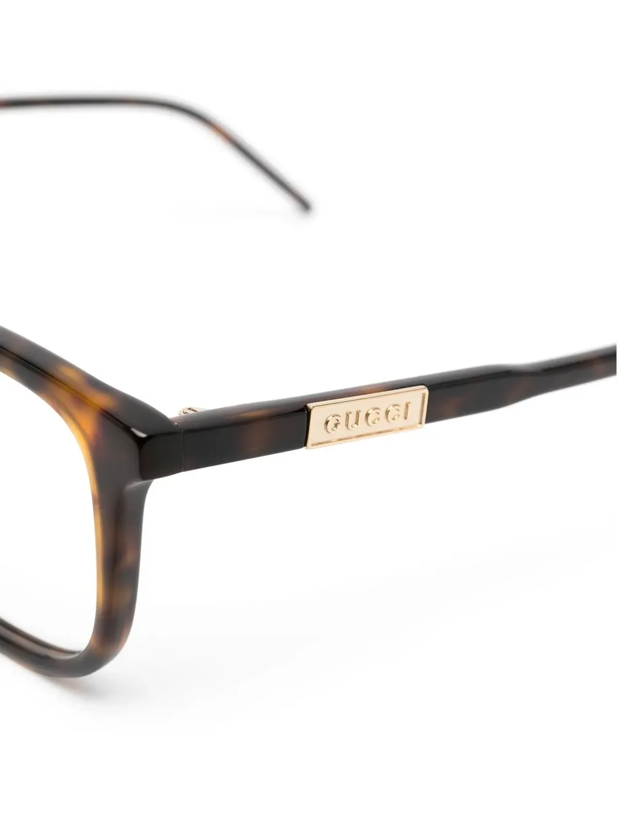 Gucci Eyewear べっ甲柄スクエアフレーム眼鏡 - 画像3