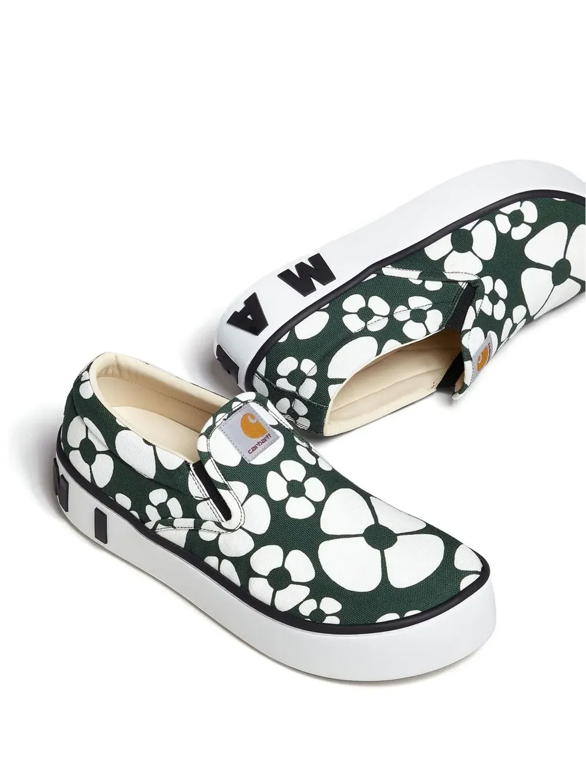 Marni x Carhartt フローラルプリント スリップオン スニーカー - 画像4