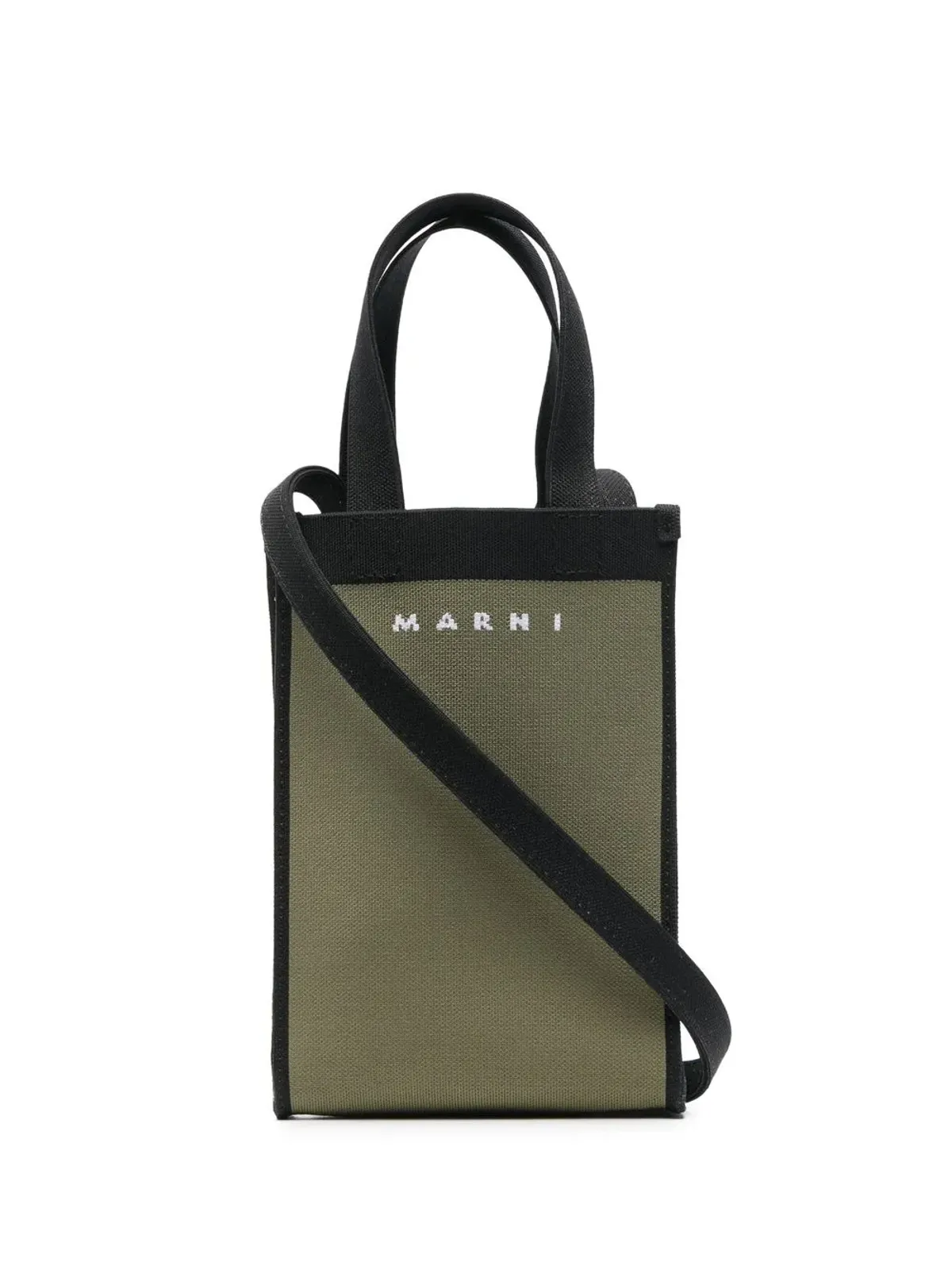 Marni カラーブロック編みトートバッグ - グリーン - 画像1