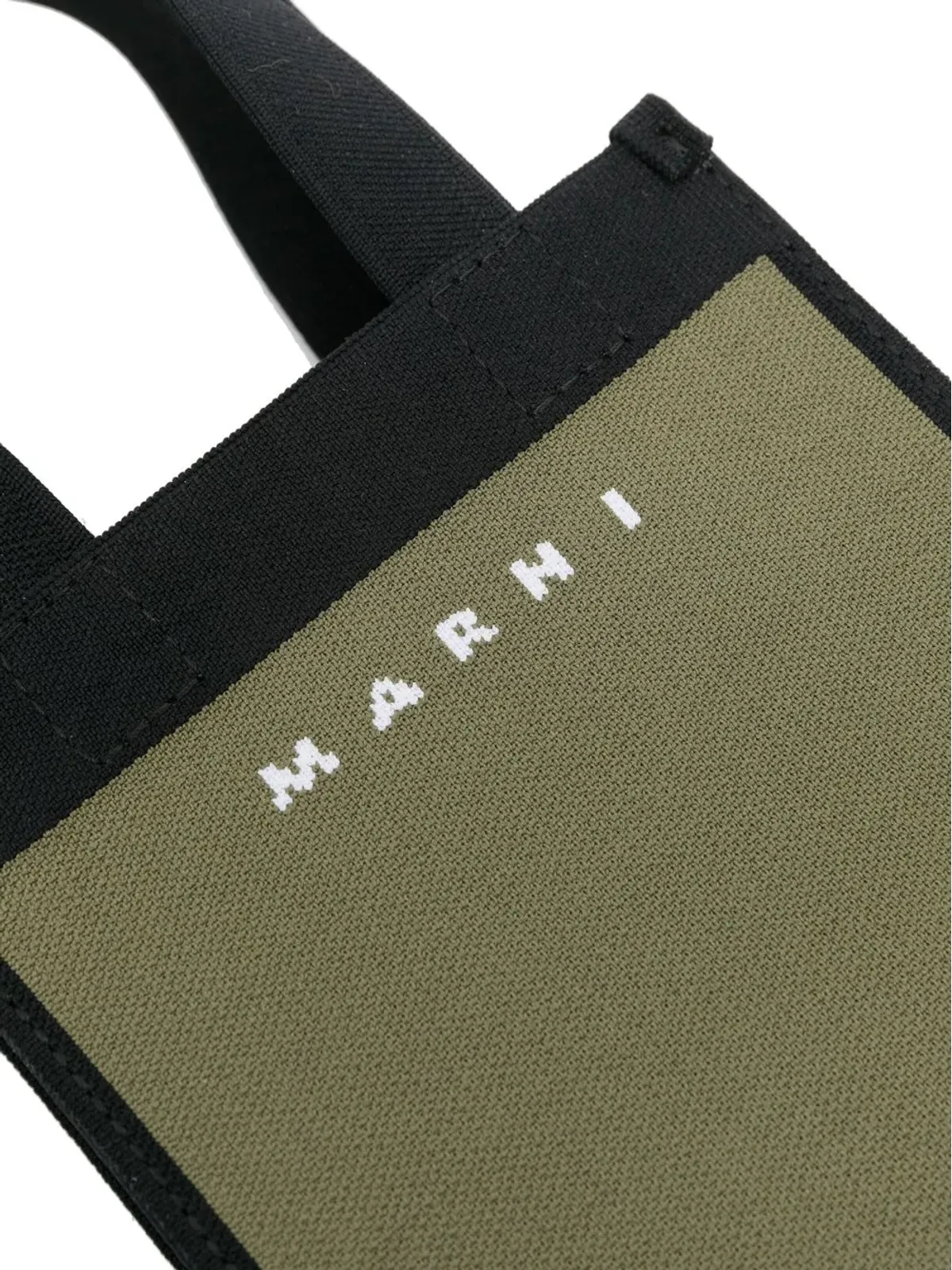 Marni カラーブロック編みトートバッグ - グリーン - 画像3