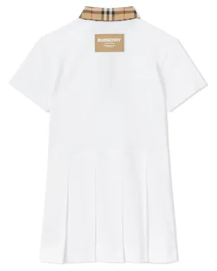 Burberry Kids ヴィンテージチェック トリム ピケ ポロシャツドレス - White - サムネイル2