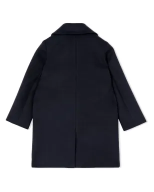 Burberry Kids スカーフディテール ダブルブレストコート - ブルー - サムネイル2