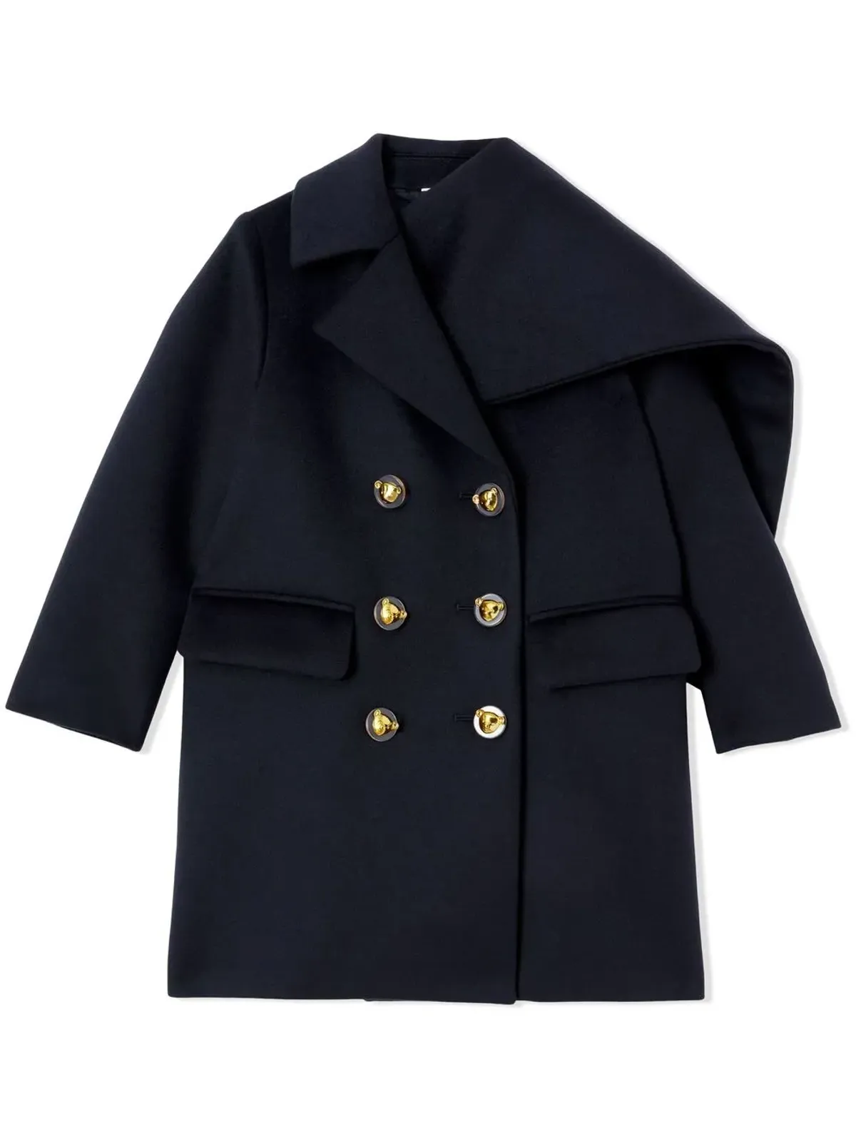 Burberry Kids スカーフディテール ダブルブレストコート - ブルー - 画像4