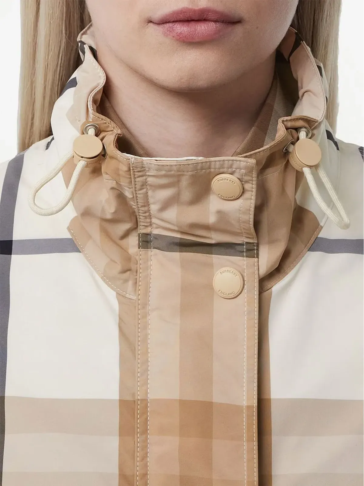 Burberry チェックプリント ドローストリング ジャケット - 画像5