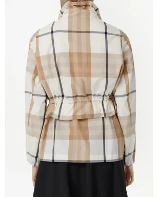 Burberry チェックプリント ドローストリング ジャケット - サムネイル4