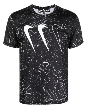 Black Comme Des Garçons ロゴプリント半袖Tシャツ - サムネイル1