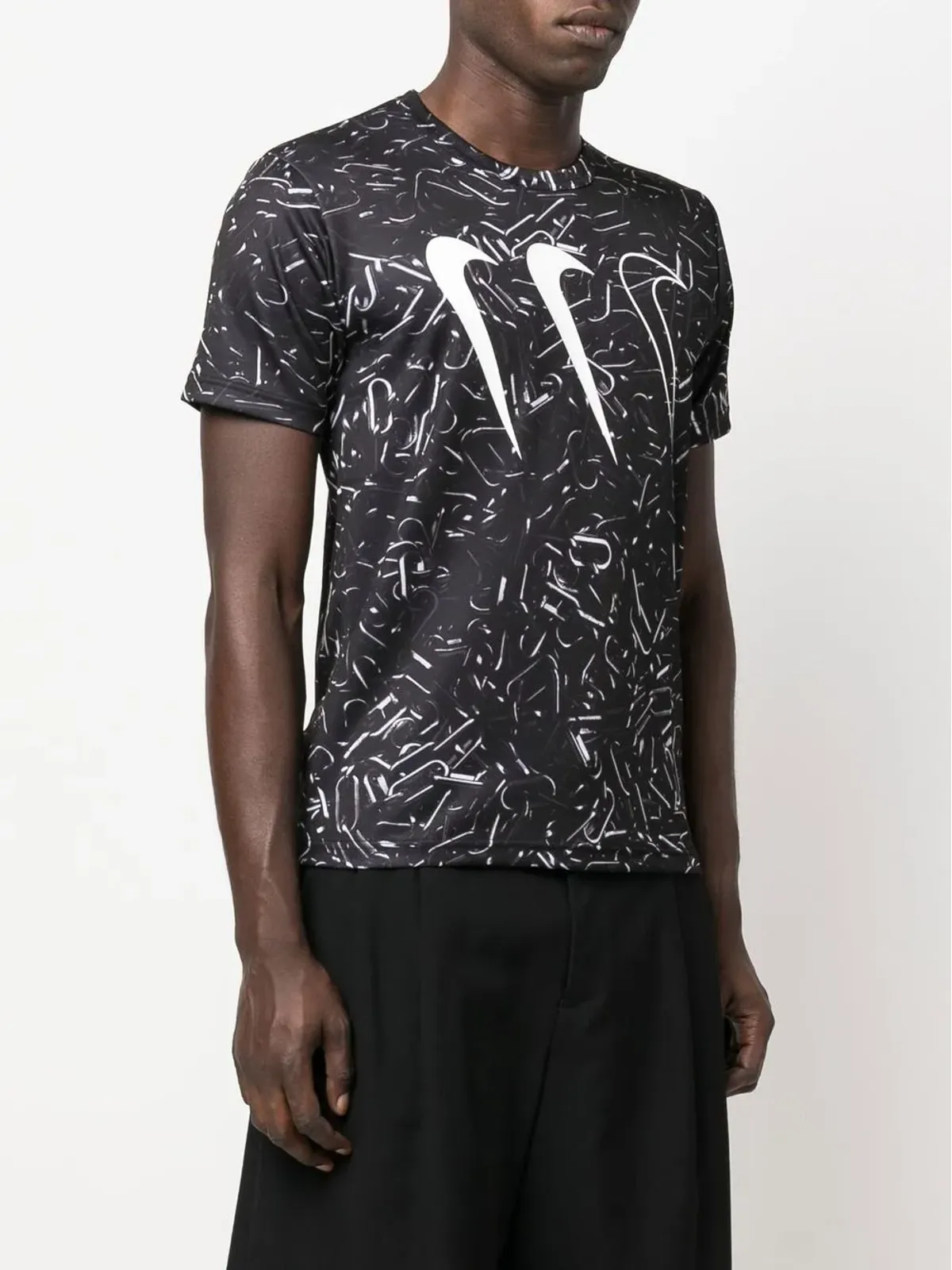 Black Comme Des Garçons ロゴプリント半袖Tシャツ - 画像3