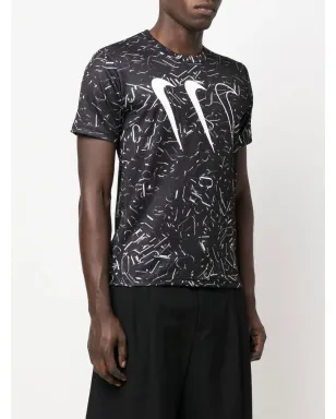 Black Comme Des Garçons ロゴプリント半袖Tシャツ - サムネイル3