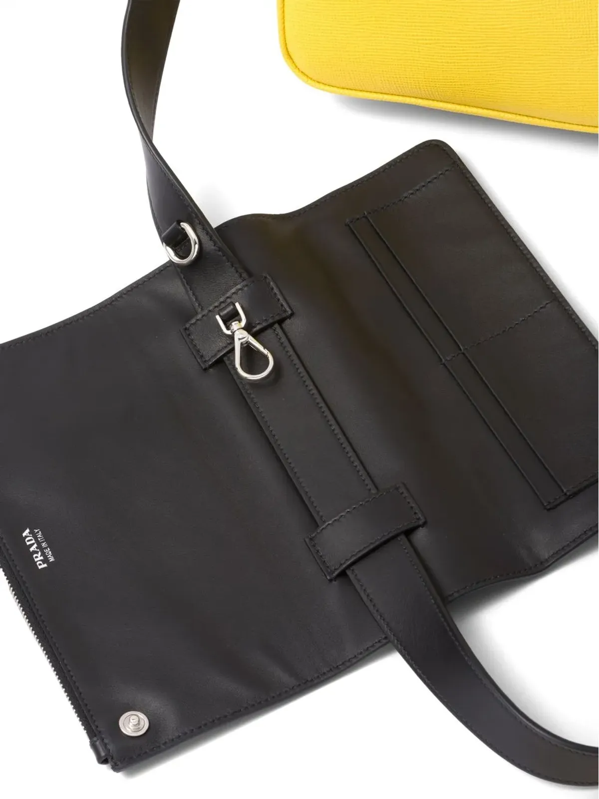 Prada トライアングル ダブル メッセンジャー バッグ - 画像5