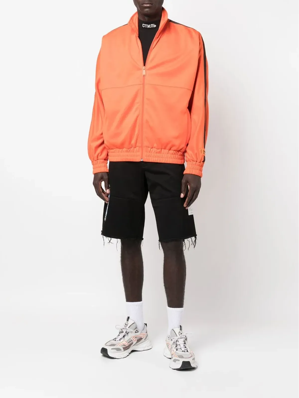 Heron Preston ロゴストライプジップトラックジャケット（オレンジ） - 画像2