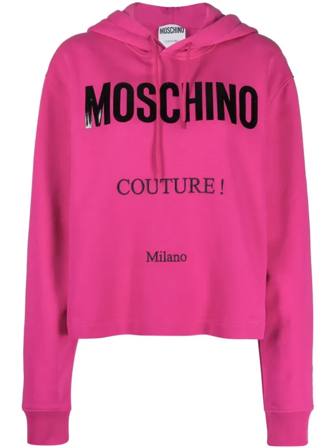 Moschino Moschino ロゴプリント クロップドフーディーの商品画像