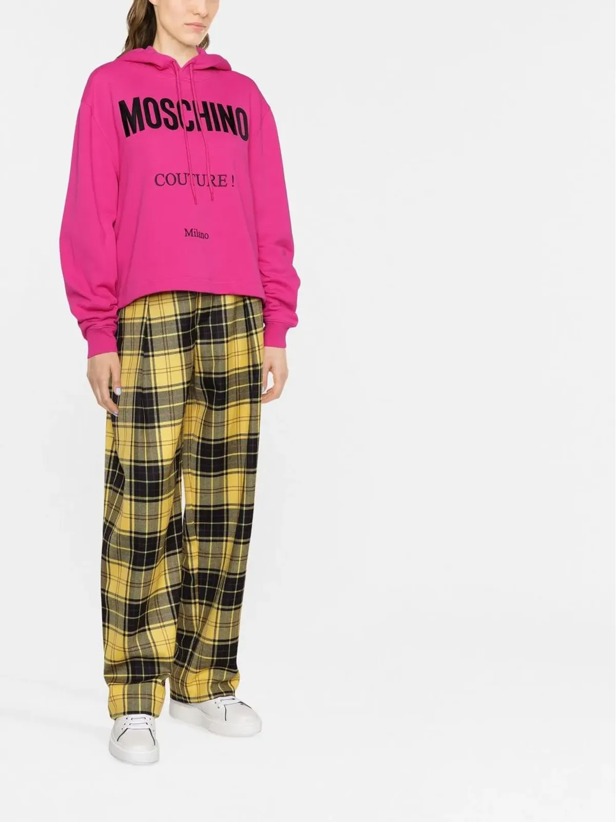 Moschino ロゴプリント クロップドフーディー - 画像2