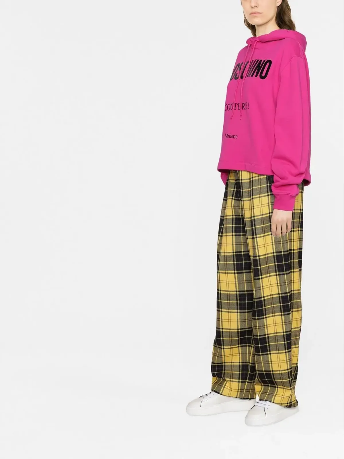Moschino ロゴプリント クロップドフーディー - 画像4