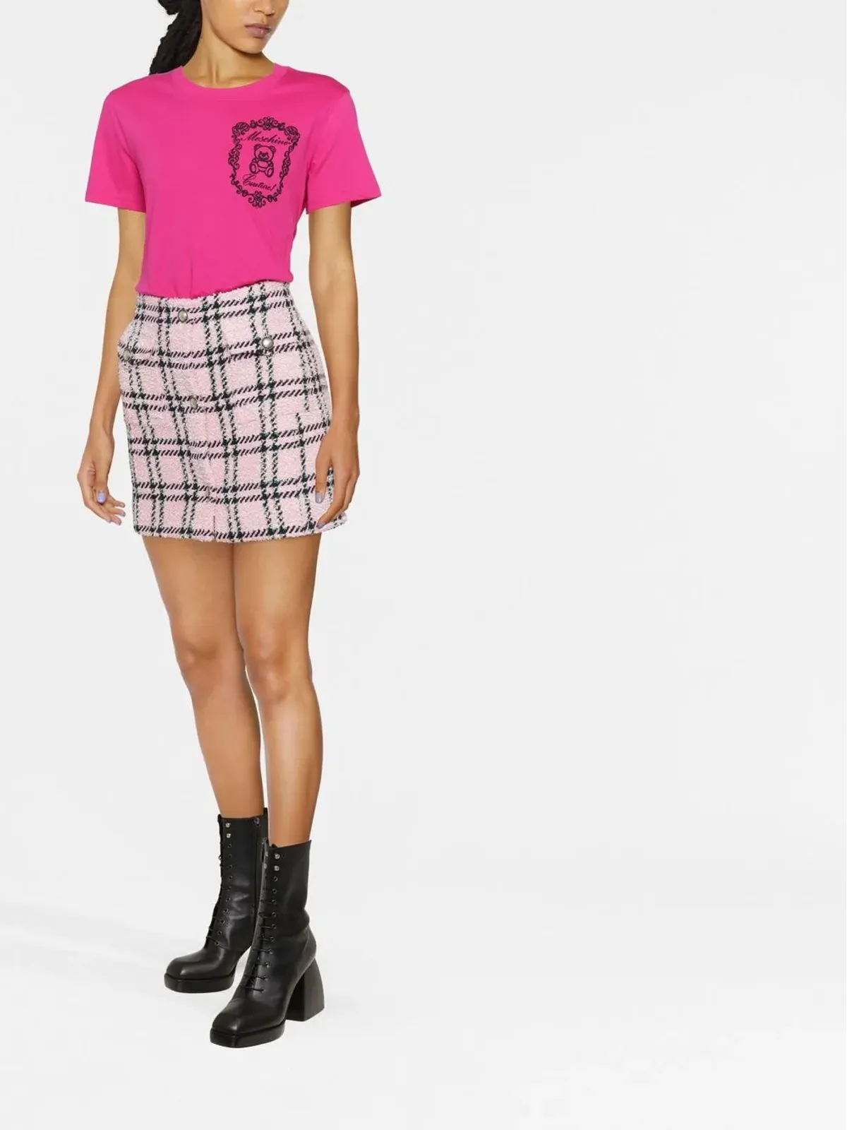 Moschino フロックド テディ ロゴ Tシャツ - 画像2