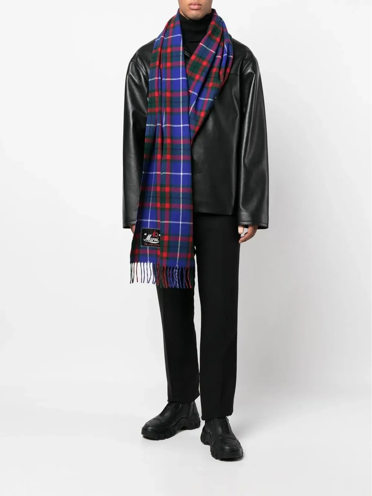 Marni チェック柄ニットスカーフ - 画像2