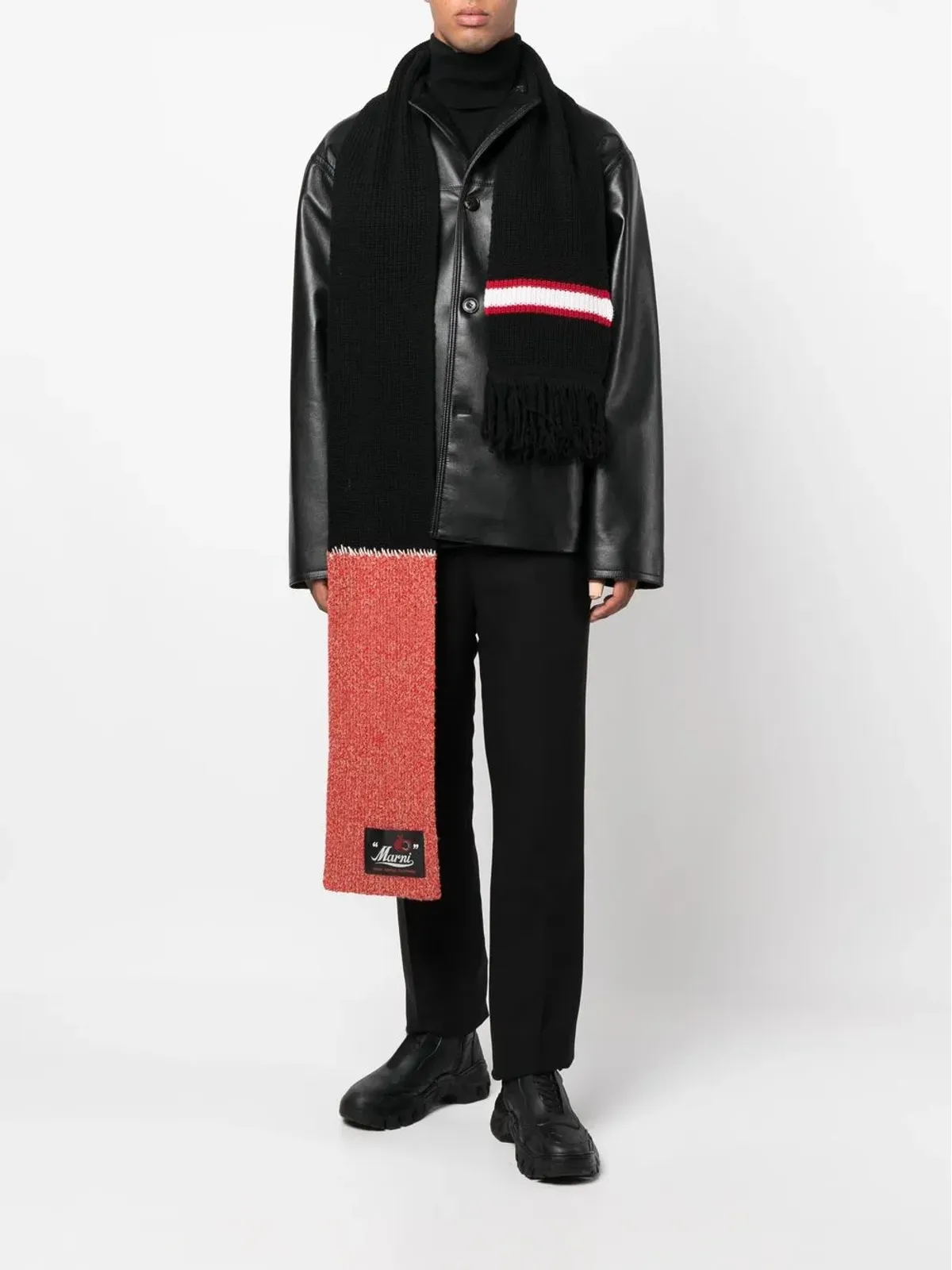 Marni フリンジトリムスカーフ - 画像2