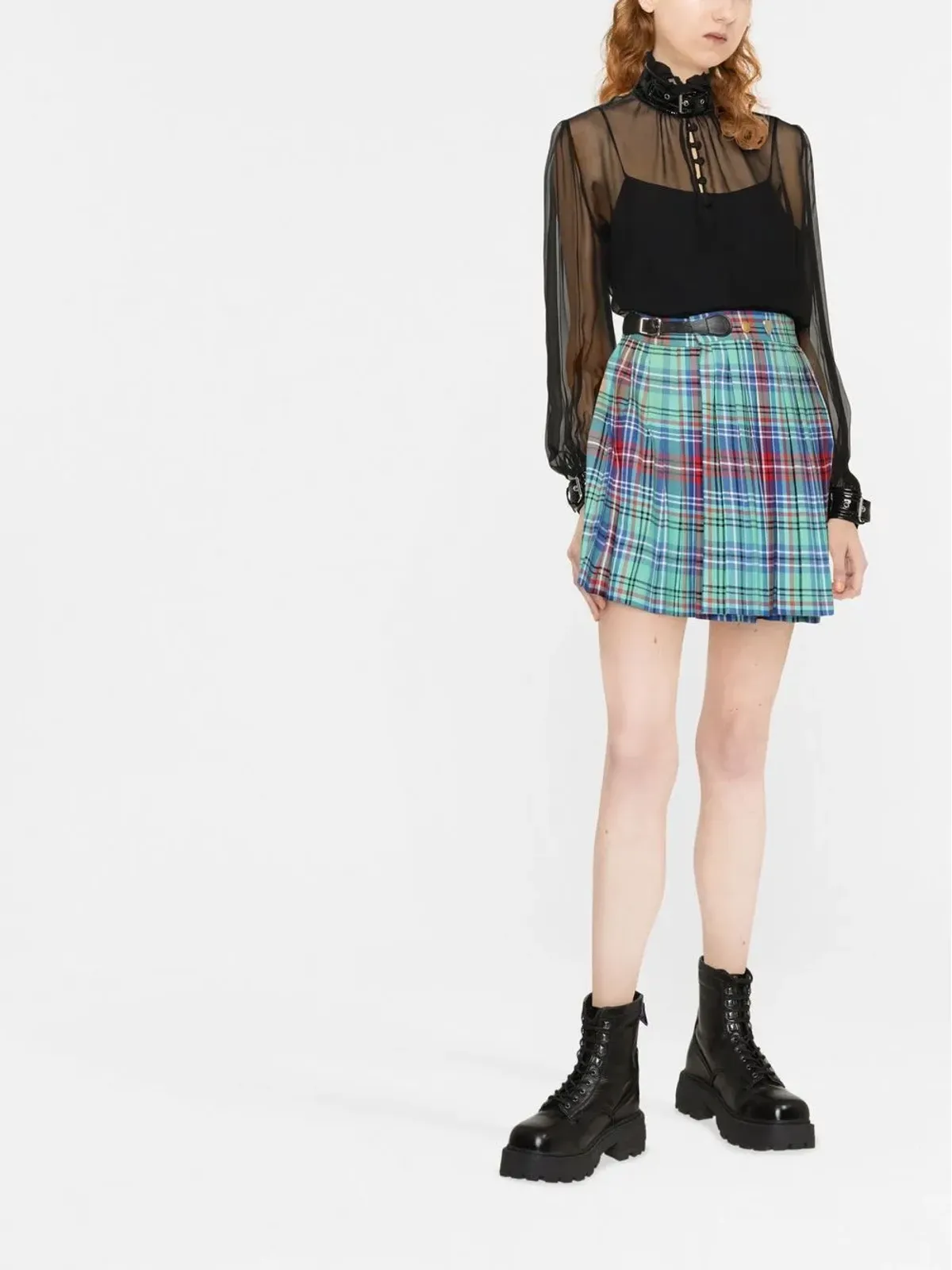 Moschino バックルカラー シフォンブラウス ブラック - 画像2