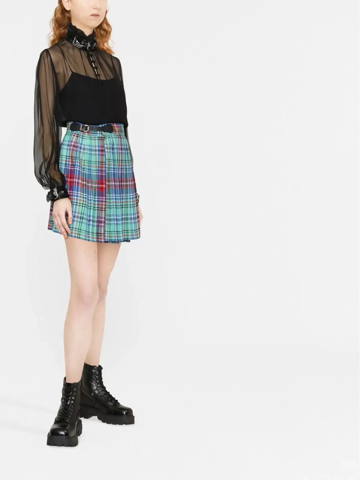 Moschino バックルカラー シフォンブラウス ブラック - 画像3