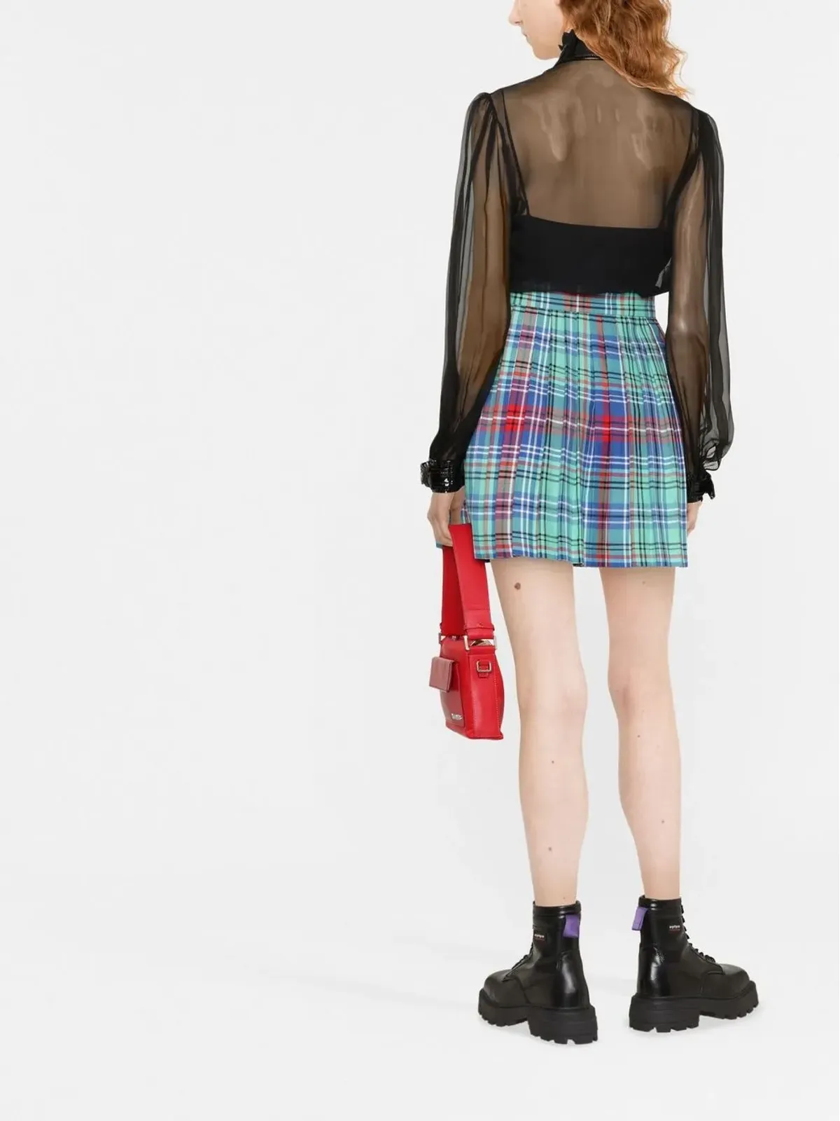 Moschino バックルカラー シフォンブラウス ブラック - 画像4