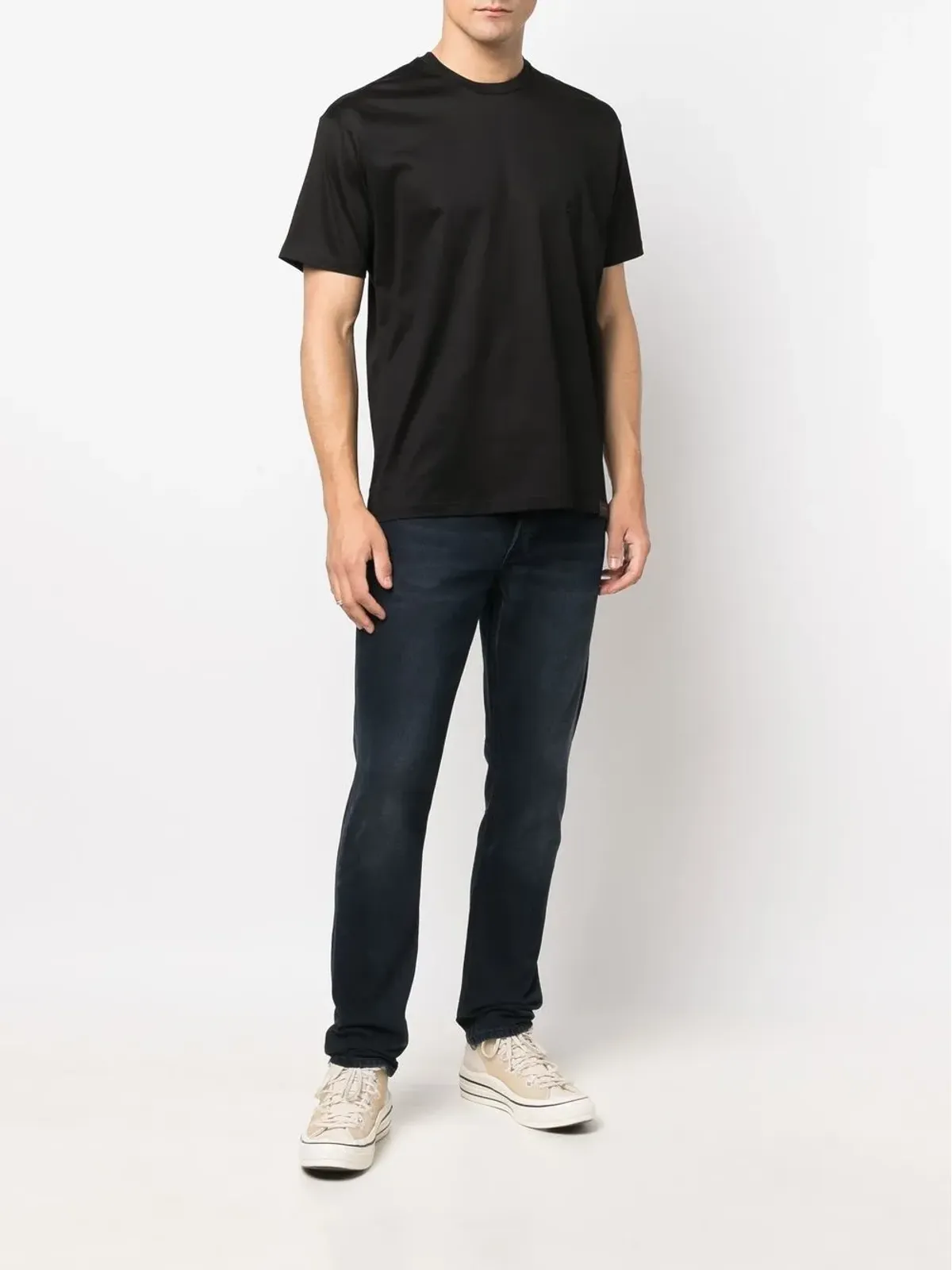 Low Brand 丸首半袖Tシャツ ブラック - 画像2