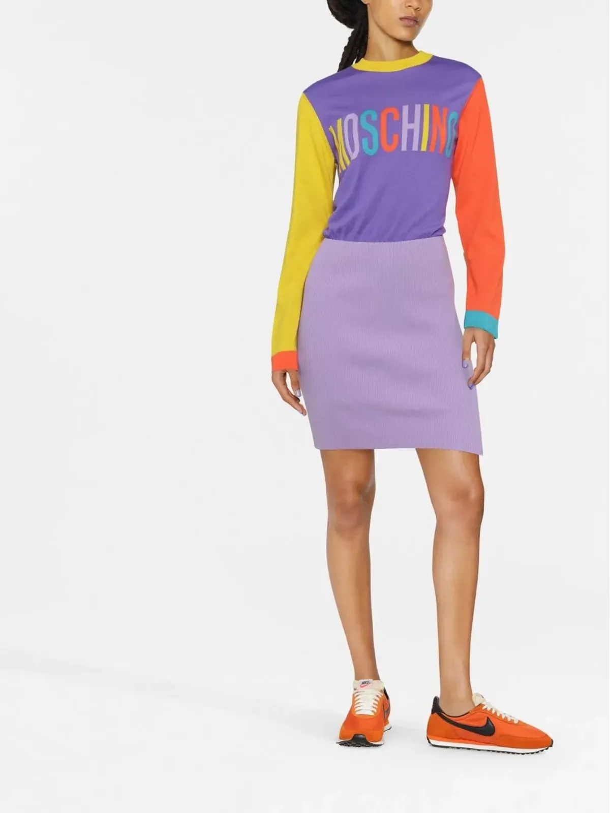 Moschino インターシャ ロゴ入りニットワンピース - ブルー - 画像2