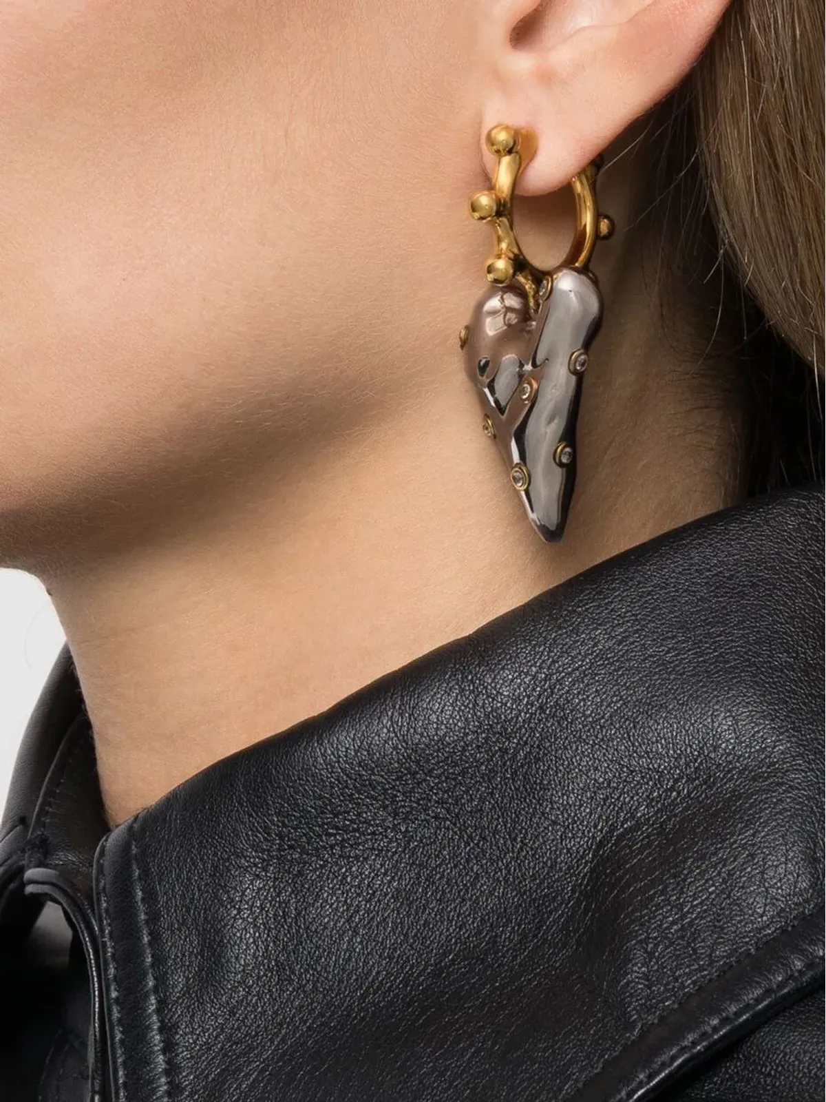 Vann Jewelry ハート型ピアス（片耳用） - 画像2
