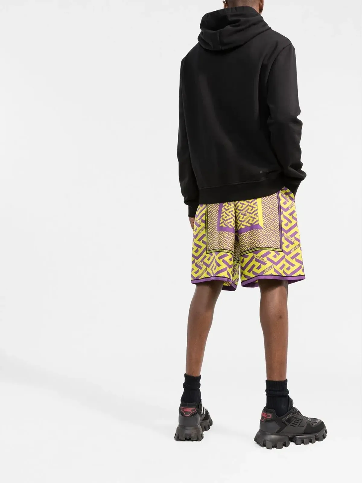 Versace ラ・グレカプリント・シルクショーツ - イエロー - 画像4