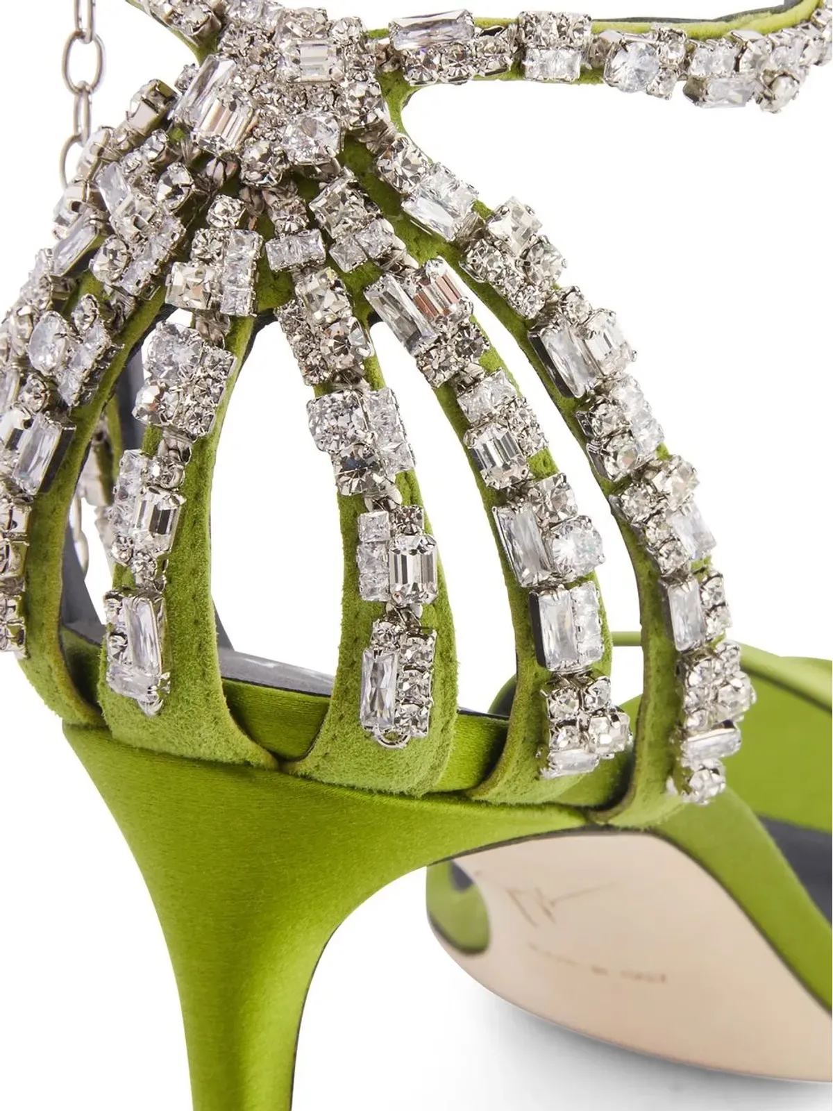 Giuseppe Zanotti アデル クリスタル装飾サンダル（グリーン） - 画像4