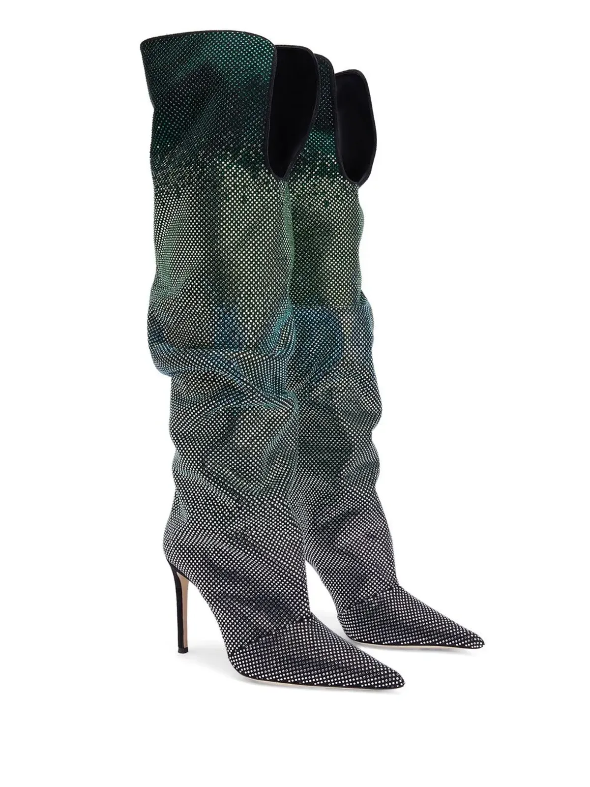 Giuseppe Zanotti 105mm GZ Gala Caleido ニー・ハイ ブーツ - ブラック - 画像2
