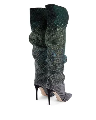 Giuseppe Zanotti 105mm GZ Gala Caleido ニー・ハイ ブーツ - ブラック - サムネイル3
