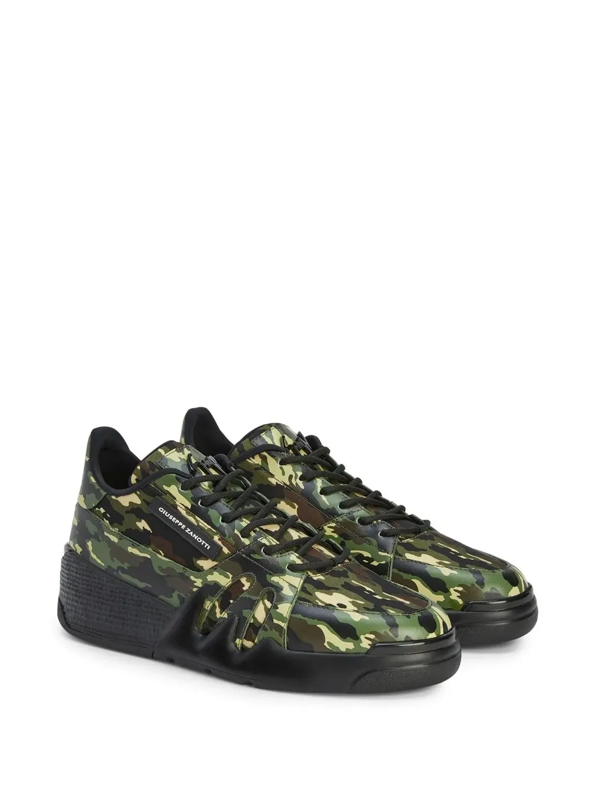 Giuseppe Zanotti タロン カモフラージュ レースアップ ロートップスニーカー - グリーン - 画像2