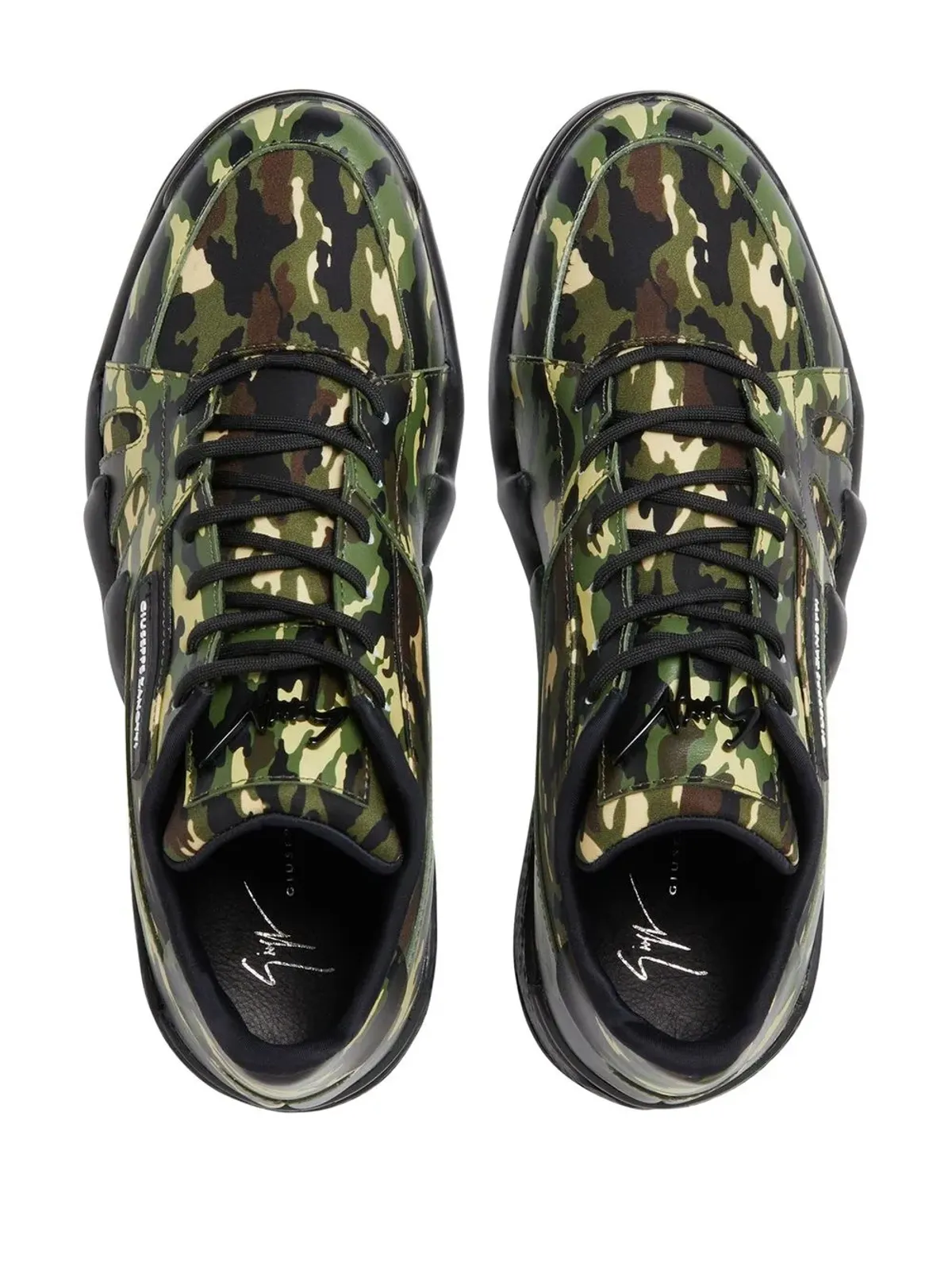 Giuseppe Zanotti タロン カモフラージュ レースアップ ロートップスニーカー - グリーン - 画像4