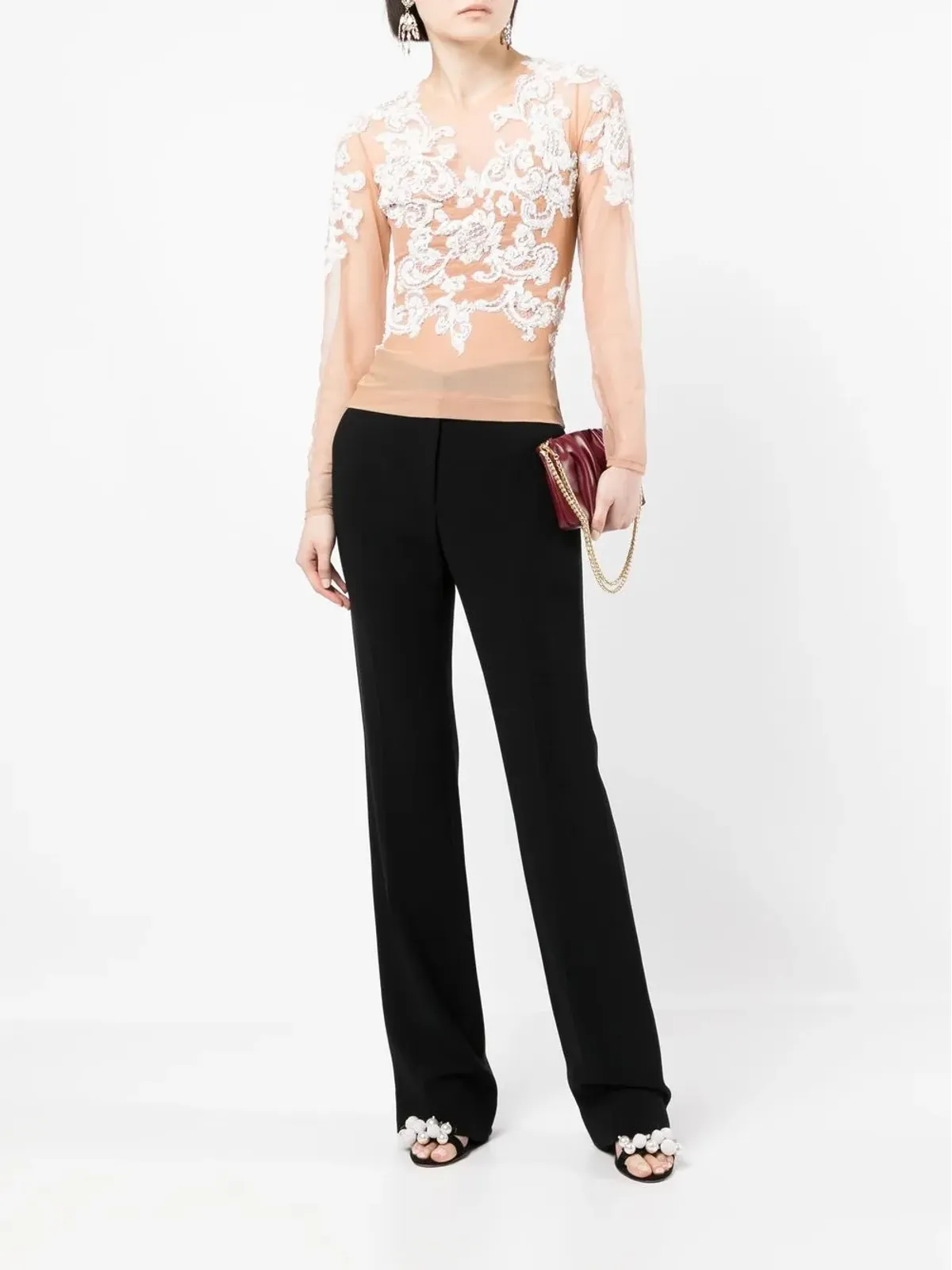 Zuhair Murad バロック刺繍シルクトップ - 画像2