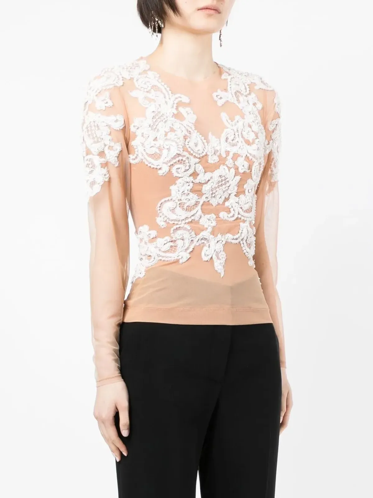 Zuhair Murad バロック刺繍シルクトップ - 画像3