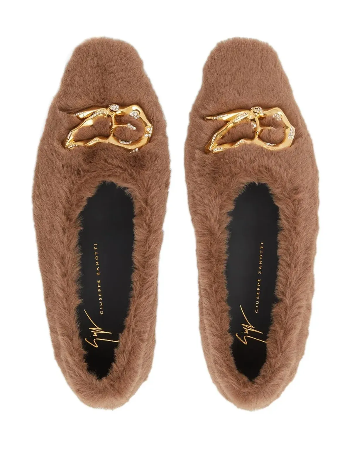 Giuseppe Zanotti ルクレツィア ファー ローファー - ブラウン - 画像4