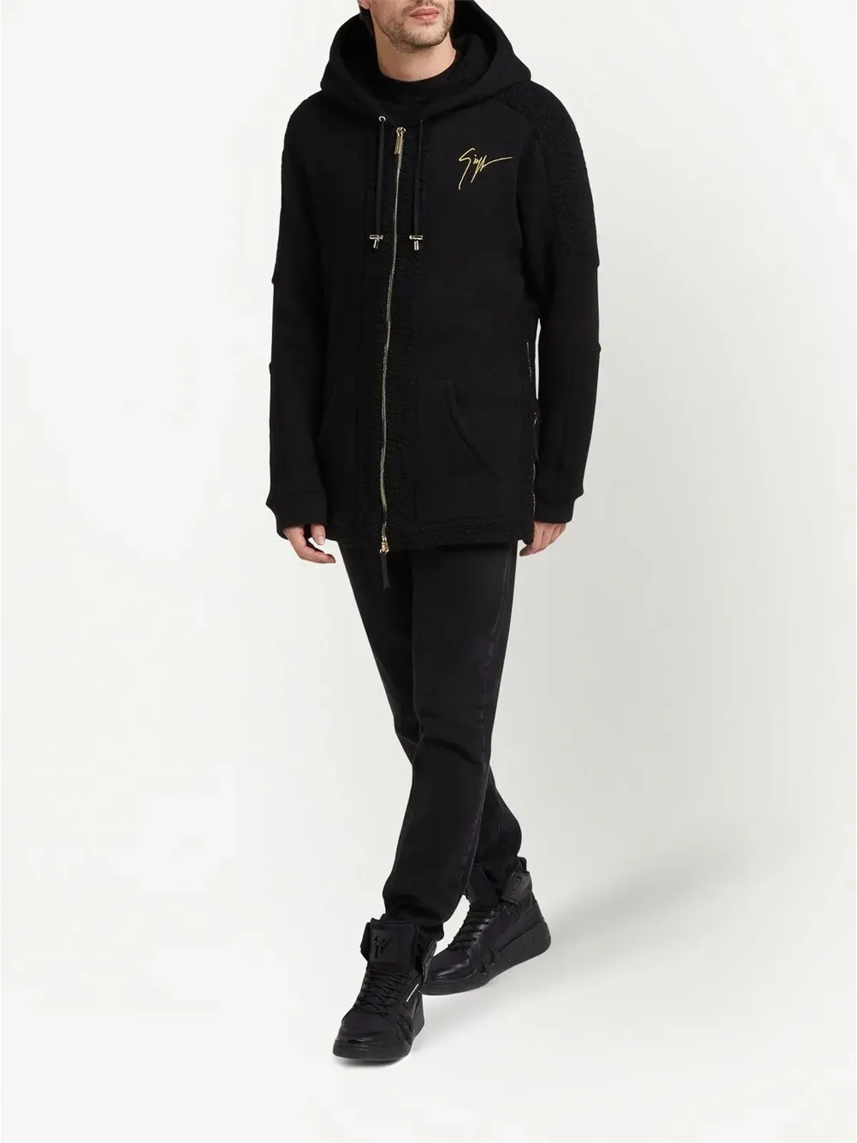 Giuseppe Zanotti LR-26 ジップフロント シアーリング・トリム ジャケット - 画像2