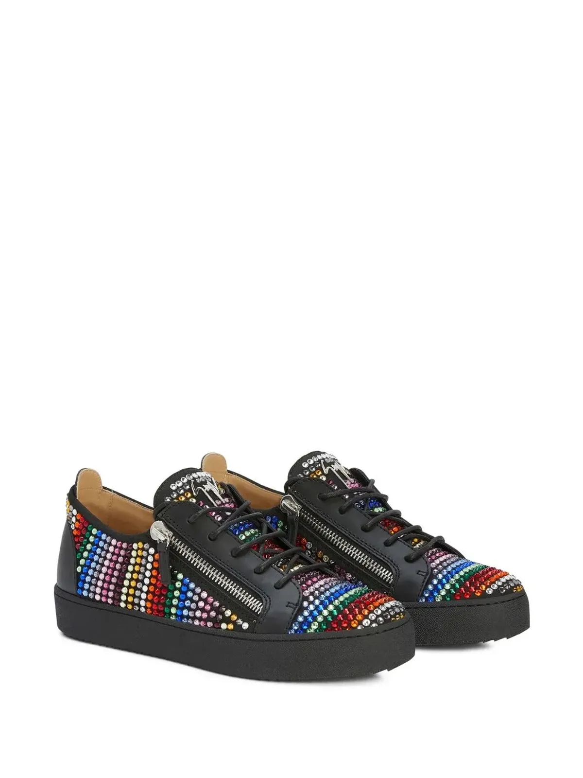 Giuseppe Zanotti Frankie Strass ダブルジップ ロー・トップ スニーカー - 画像2